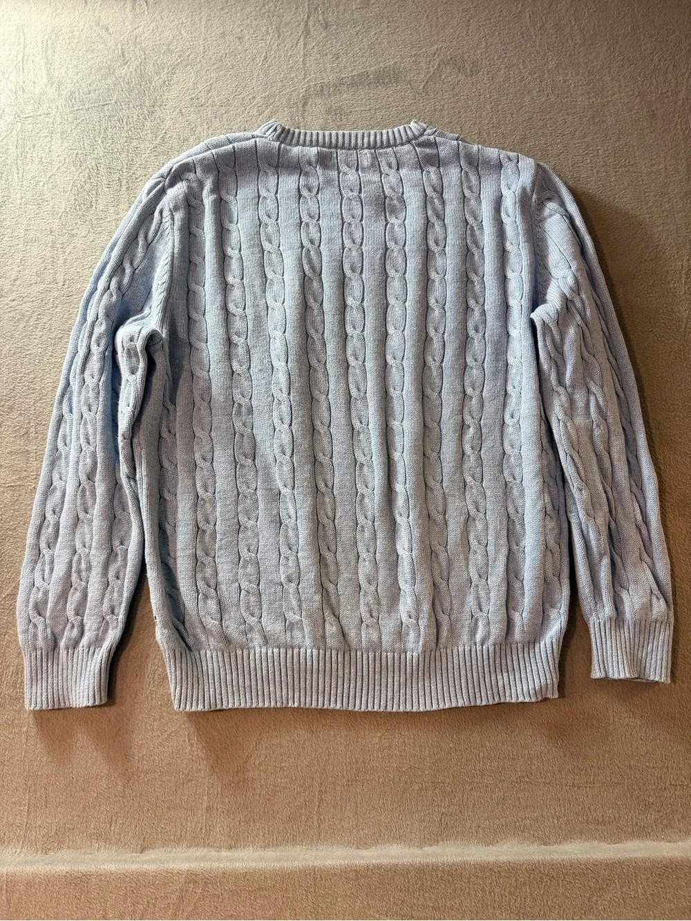 Nautica - Men's Light Blue Cable Knit Crewneck Sweater